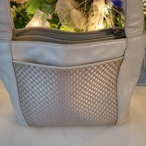 Light Green All Leather Shoulder Bag By Viva Bags Of California.New